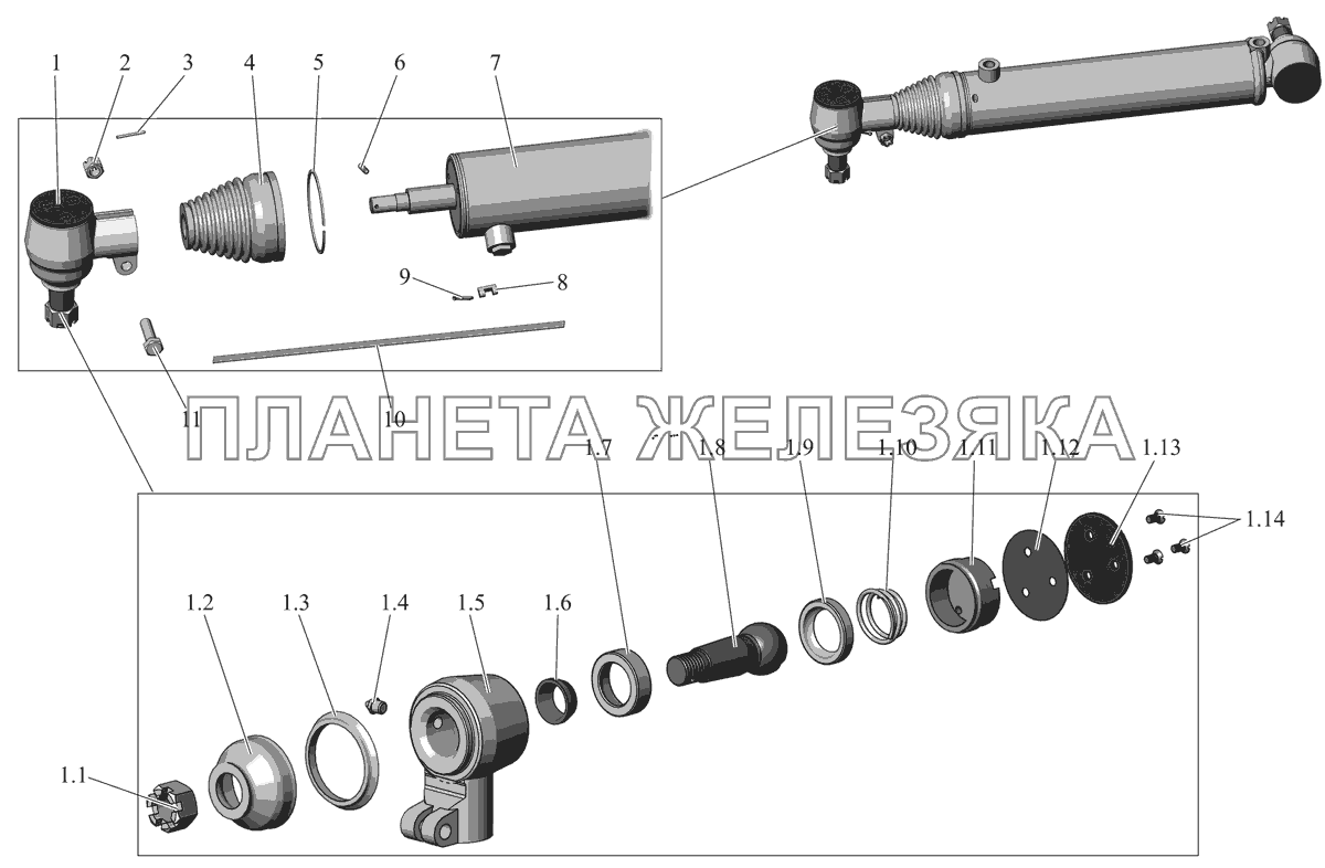 Цилиндр гидроусилителя ШНКФ 453429.075 (с сентября 2006 г.) МАЗ-152 (2011)